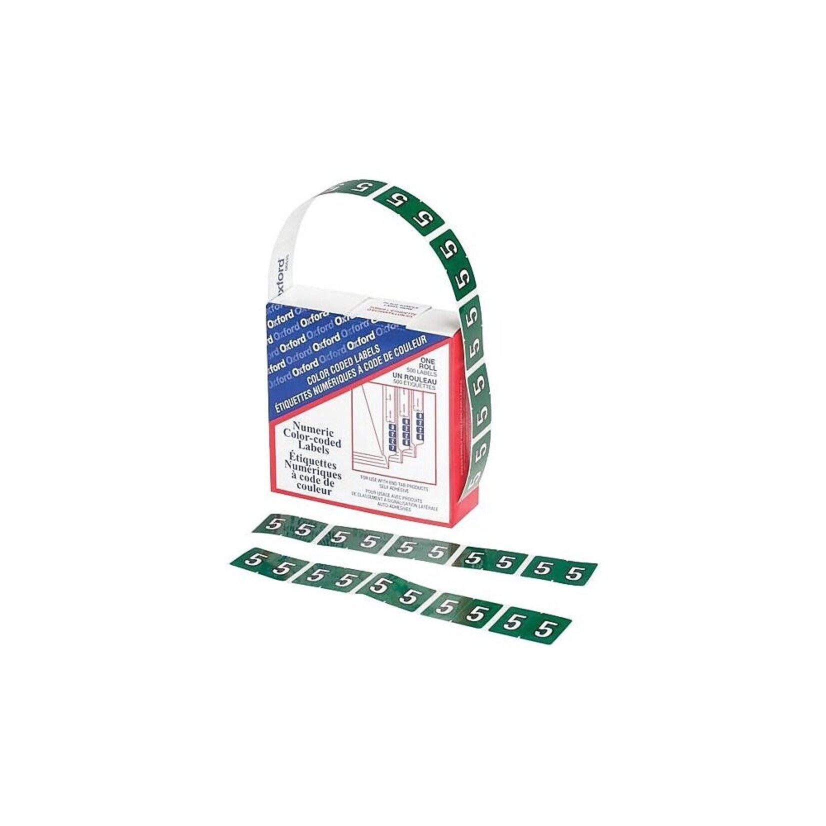 TOPS Products LABELS-NUMERIC COLOUR CODE, 5  DARK GREEN