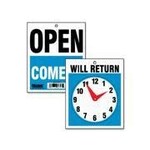 IDENTITY GROUP/US STAMP & SIGN SIGN-WILL RETURN CLOCK 5" X6" ENGLISH