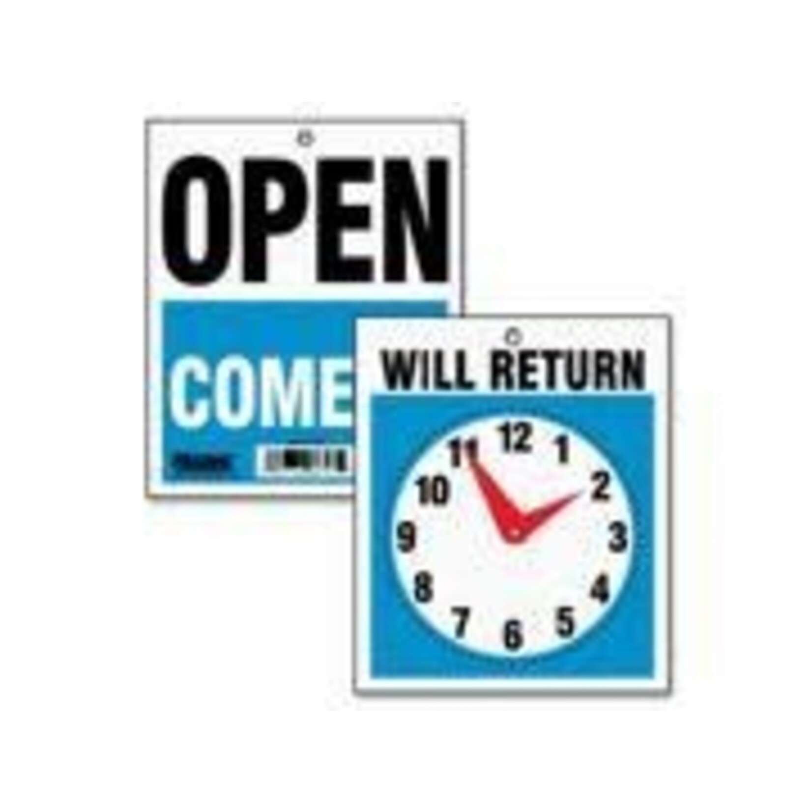 IDENTITY GROUP/US STAMP & SIGN SIGN-WILL RETURN CLOCK 5" X6" ENGLISH