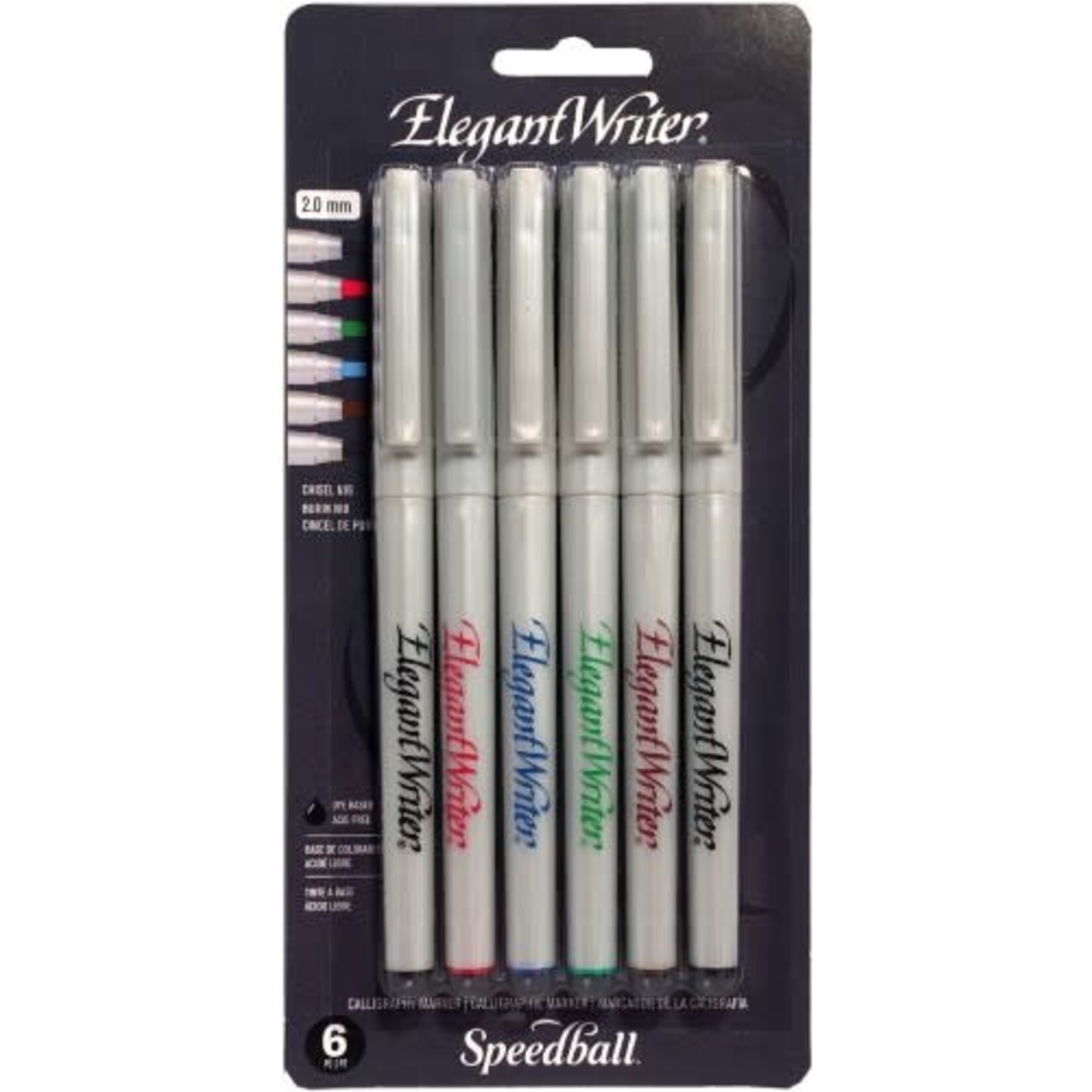 Speedball Art MARKER SET-CALLIGRAPHY, ELEGANT WRITER, FINE 6 ASSORTED