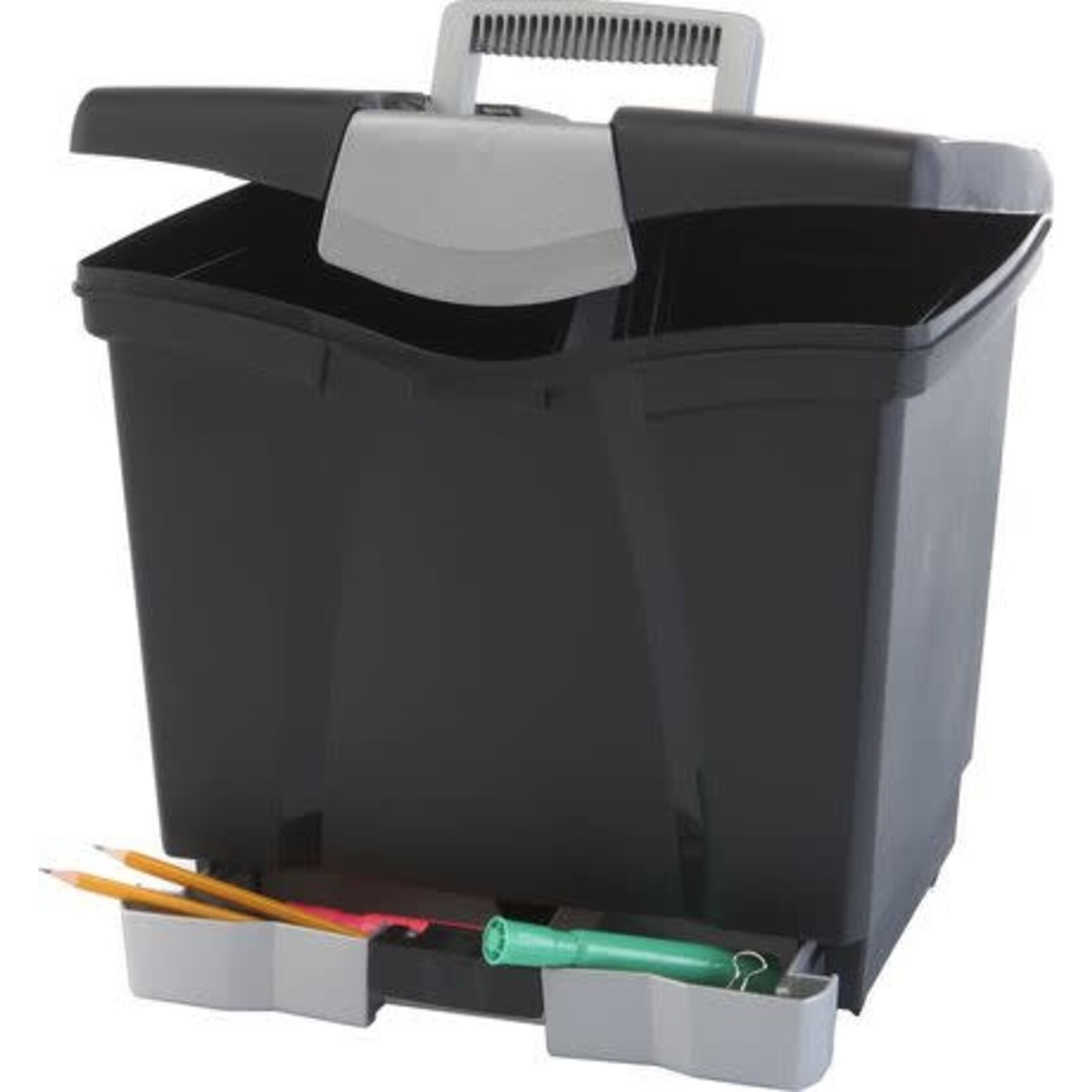 Storex FILE-PORTABLE, LETTER WITH BOTTOM DRAWER, BLACK