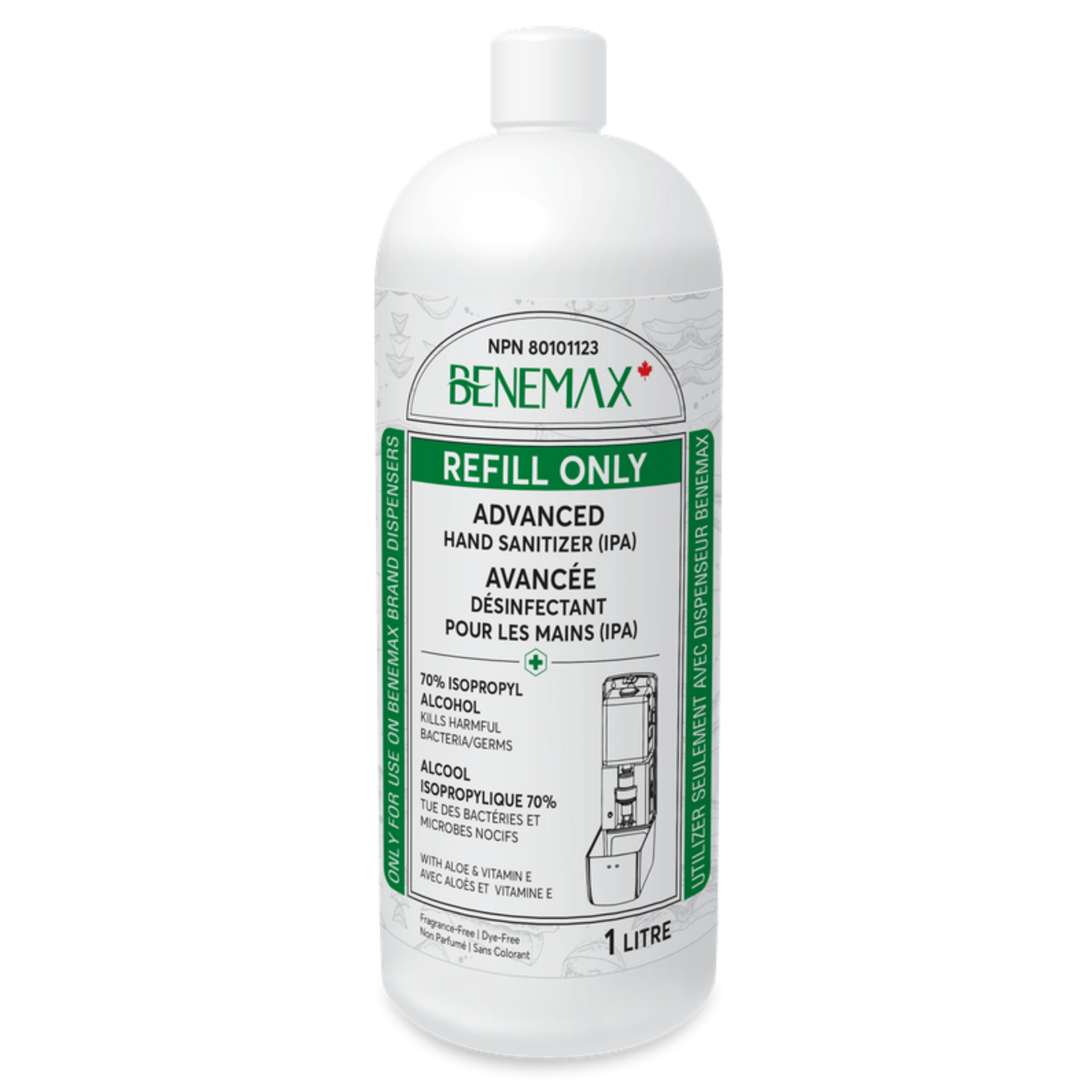 Benemax Benemax Hand Sanitizer with Aloe & Vitamin E 1L Refill