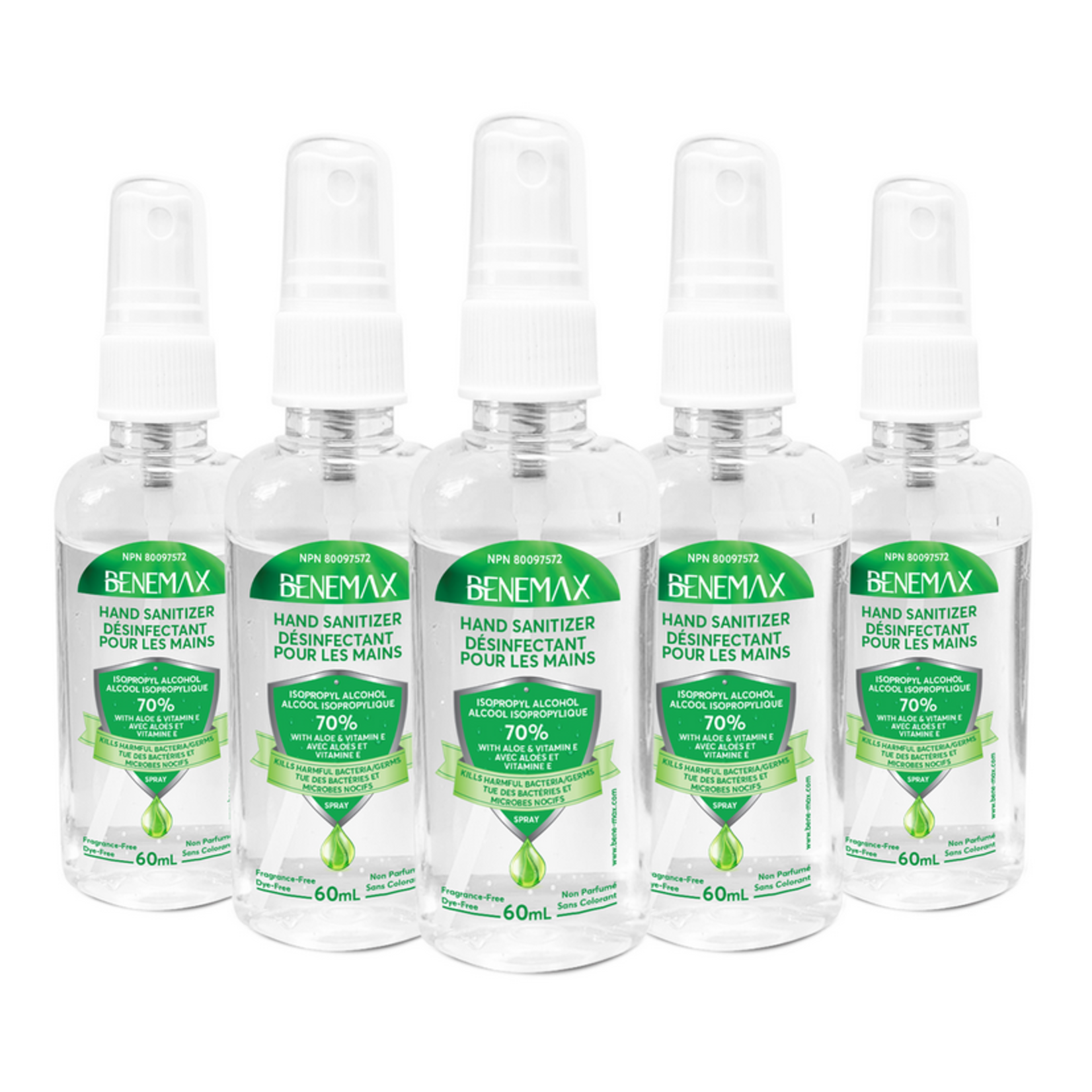 Benemax Benemax Hand Sanitizer with Aloe & Vitamin E 60ml Spray Bottle