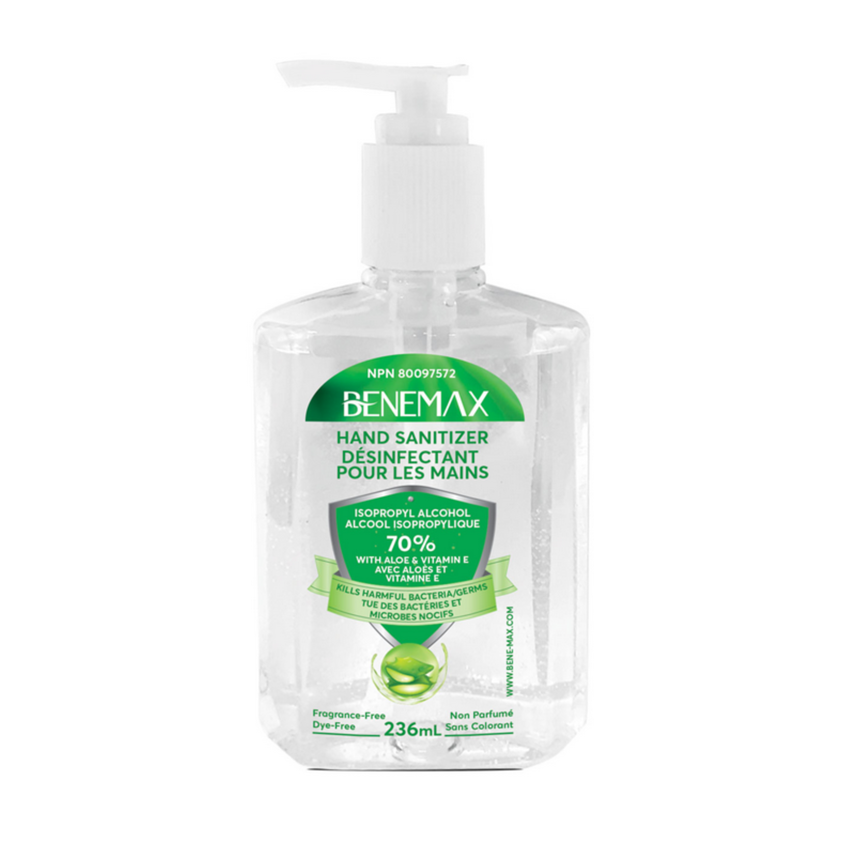 Benemax Benemax Hand Sanitizer with Aloe & Vitamin E 236ml Pump Bottle