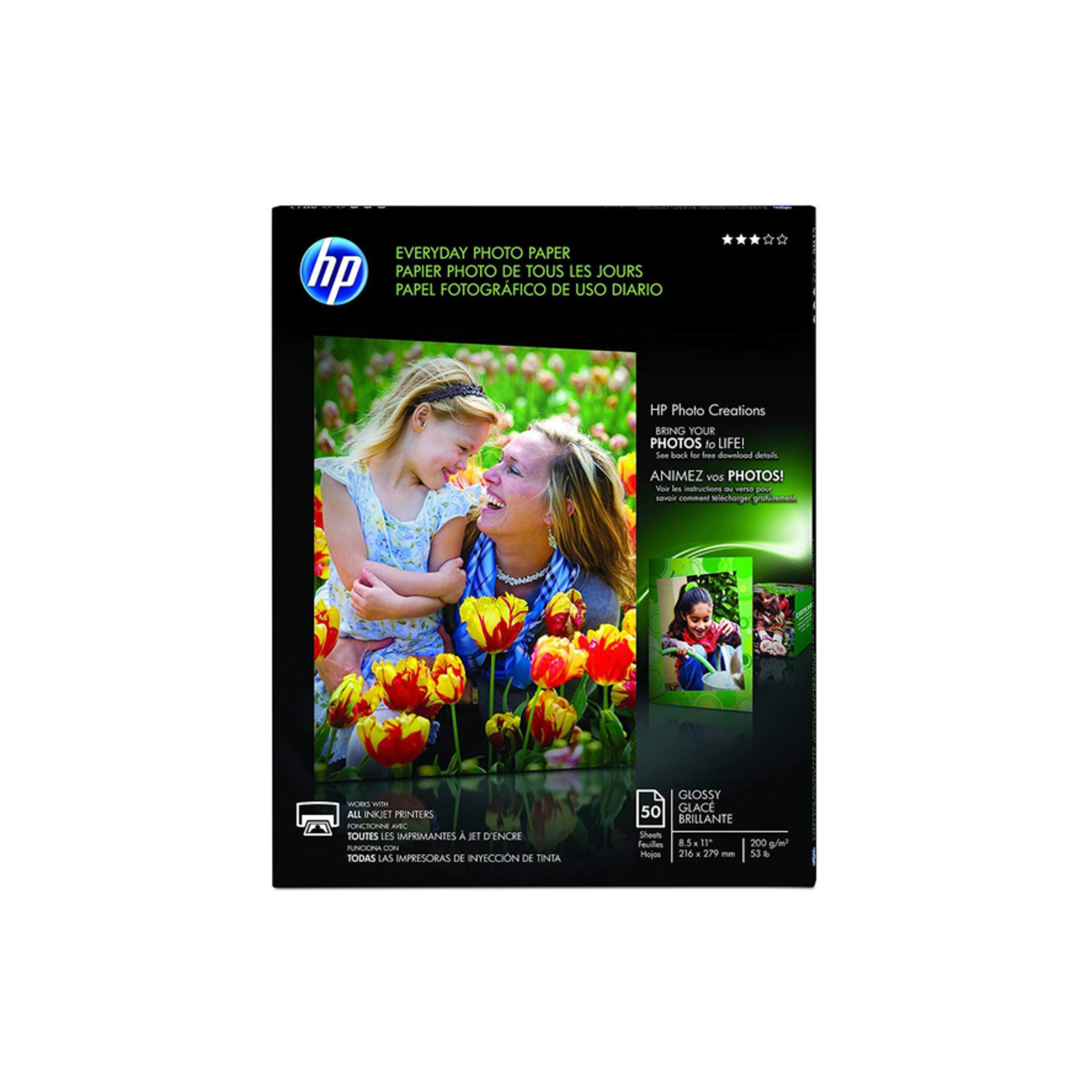 HP HP Everyday Glossy Photo Paper 50 Sheets 8.5 x 11 in