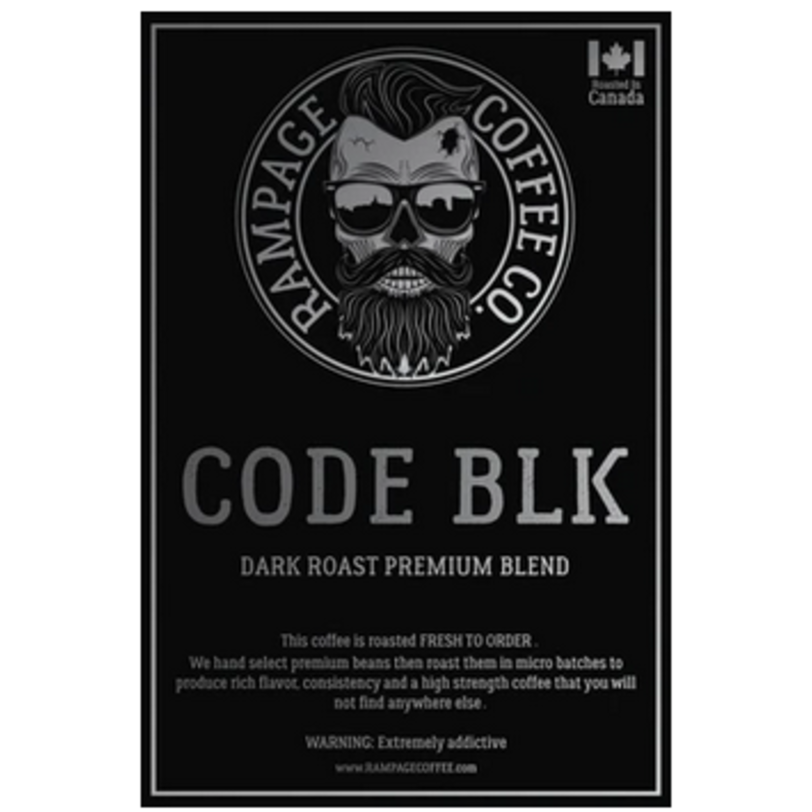 Rampage Coffee Co. Rampage Coffee, CODE BLK, 340g Beans