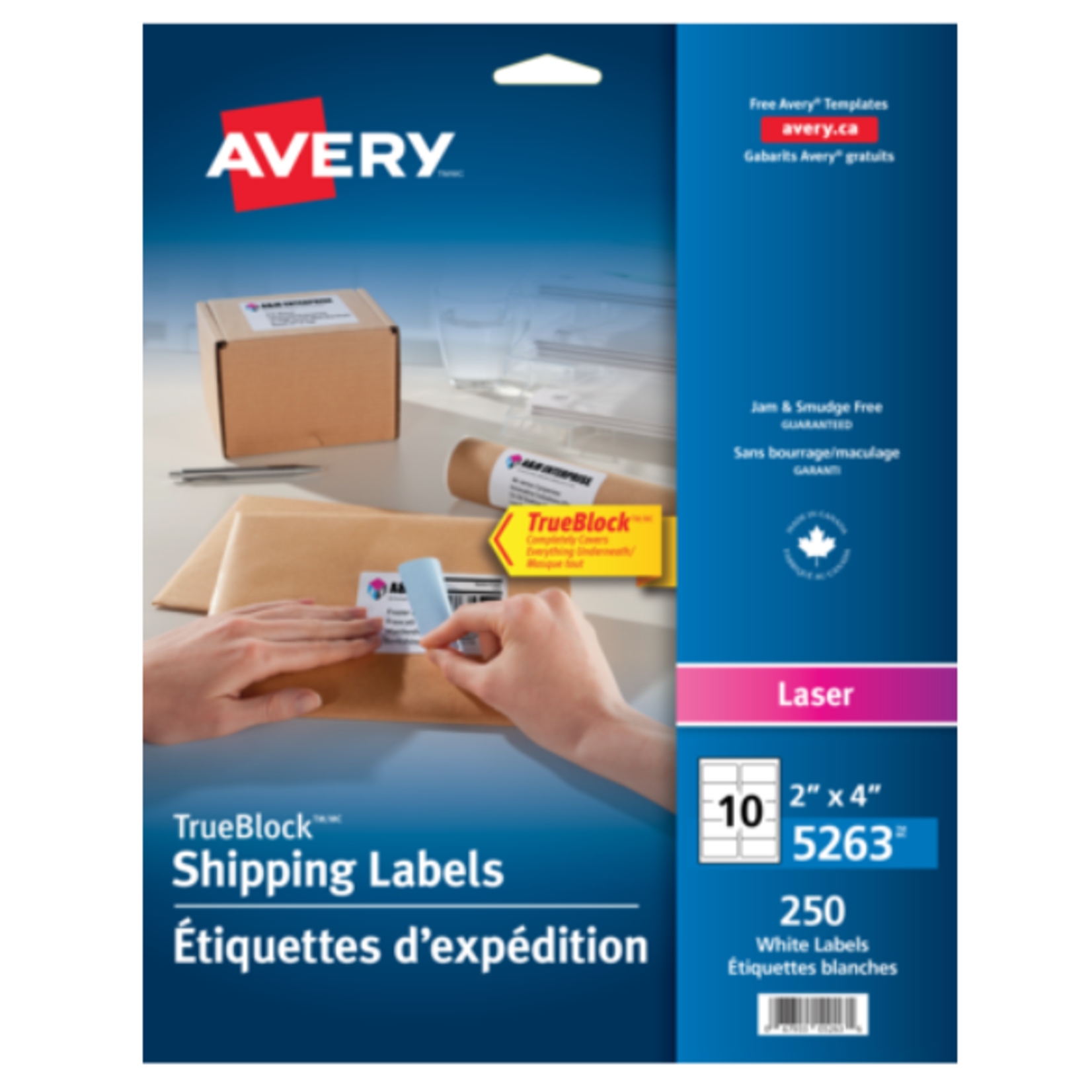 Avery LABELS-SHIPPING TRUEBLOCK WHITE 2X4 250/EV 5263