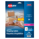 Avery LABELS-SHIPPING TRUEBLOCK WHITE 3-1/3X4 150/EV 5264
