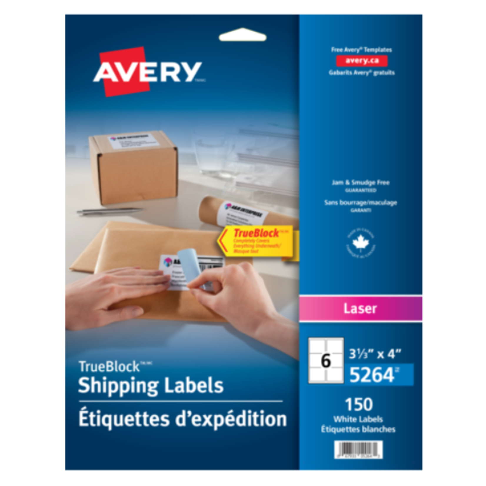 Avery LABELS-SHIPPING TRUEBLOCK WHITE 3-1/3X4 150/EV 5264