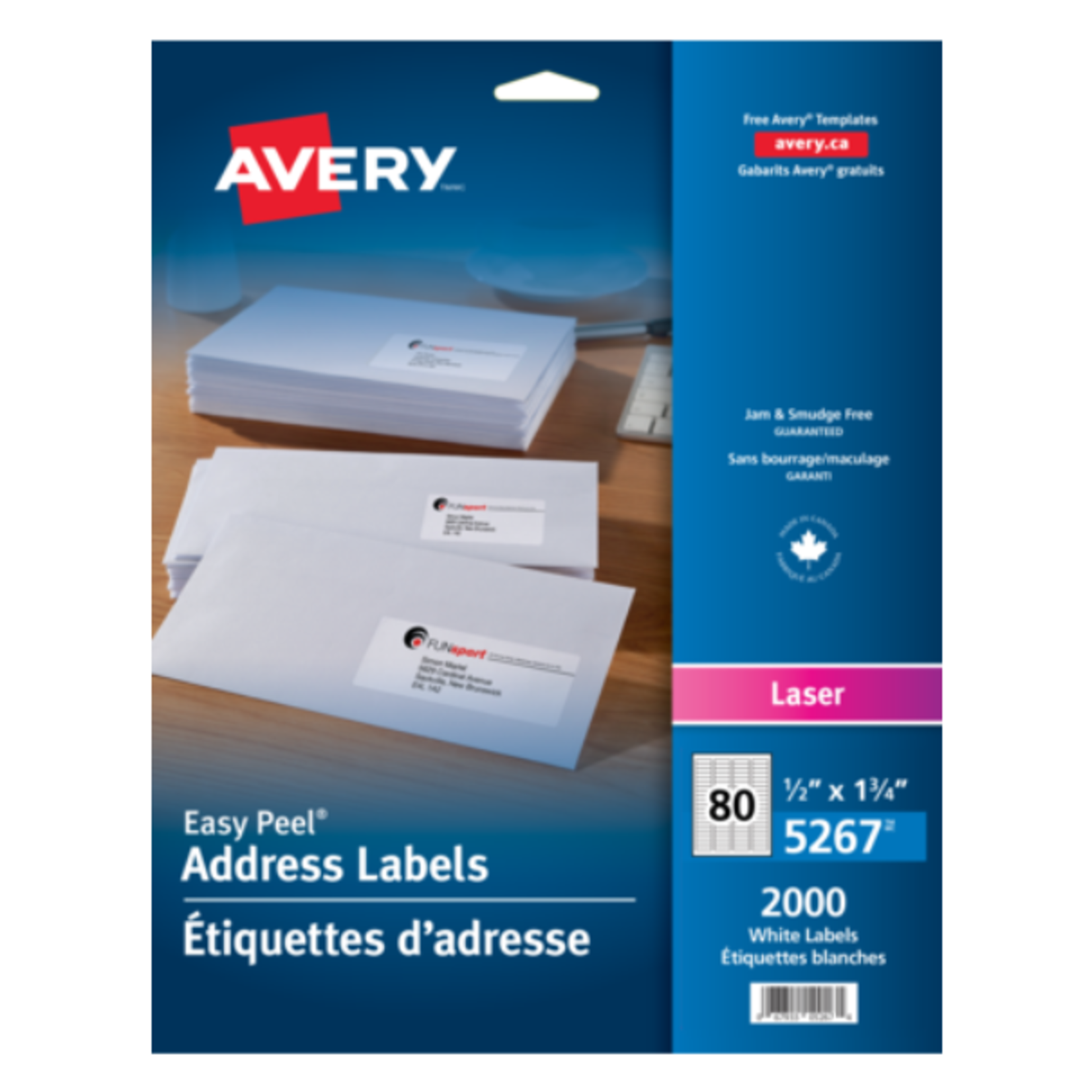 Avery LABELS-ADDRESS EASY PEEL 1-3/4X1/2 2000/EV 5267
