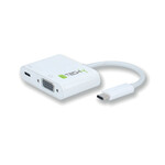 Techly Techly USB-C to USB/VGA Adapter - M/F, White
