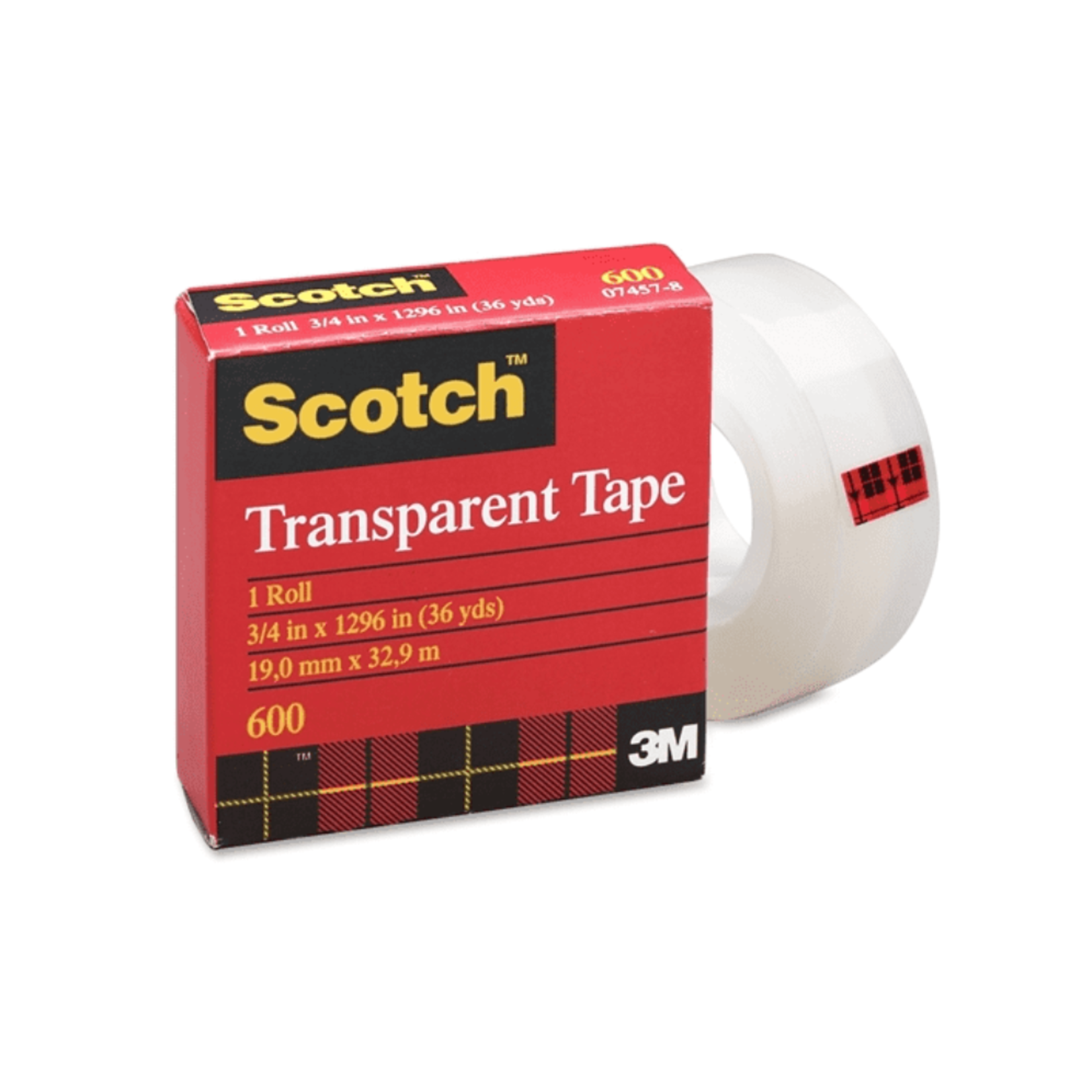 3M TAPE-TRANSPARENT SCOTCH 19MMX33M BOXED