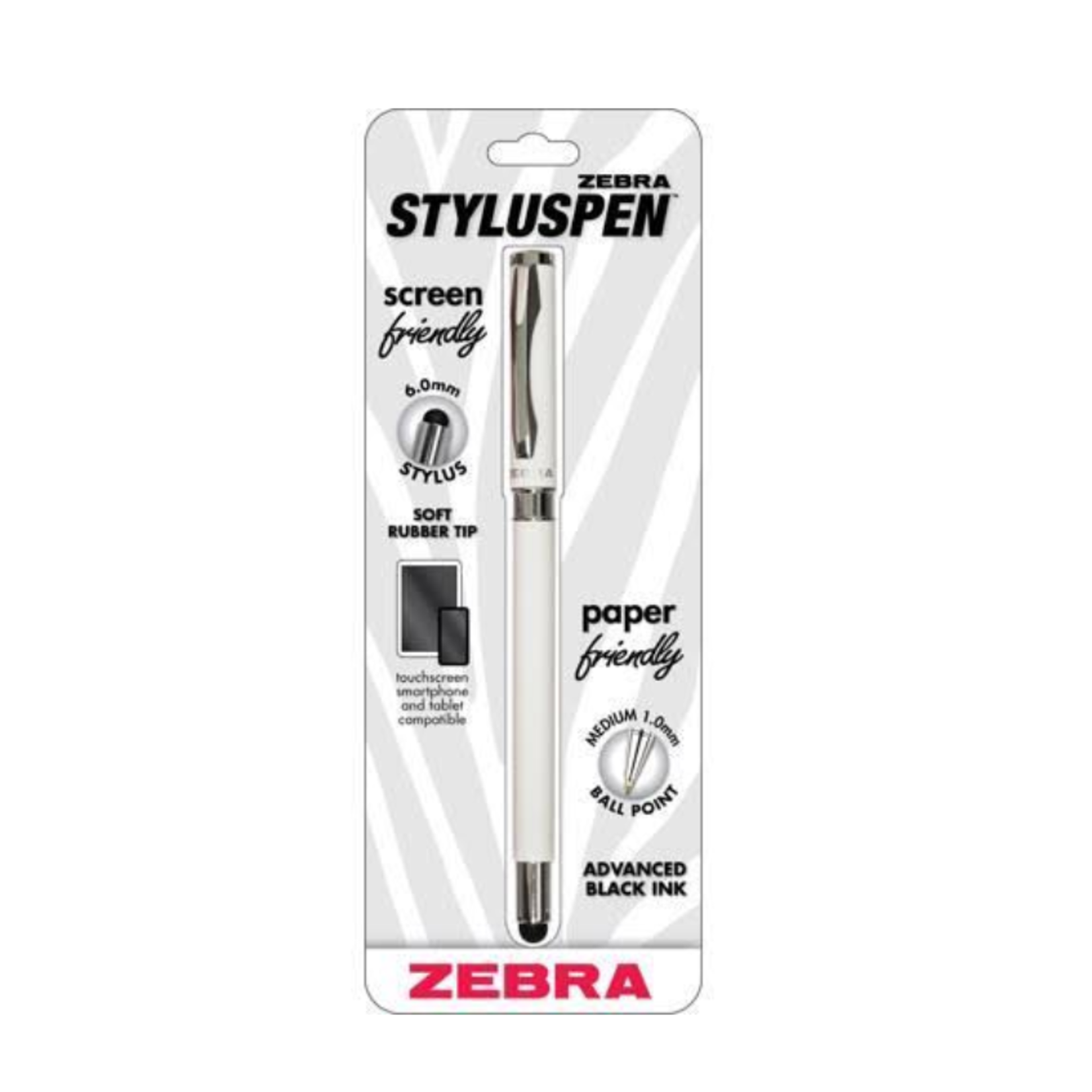 Zebra Pen STYLUS PEN-Z-1000 CAPPED 1.0MM BALLPOINT BLACK/BLACK INK