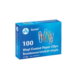 Acme United PAPER CLIPS-VINYL 50MM 100 ASSORTED