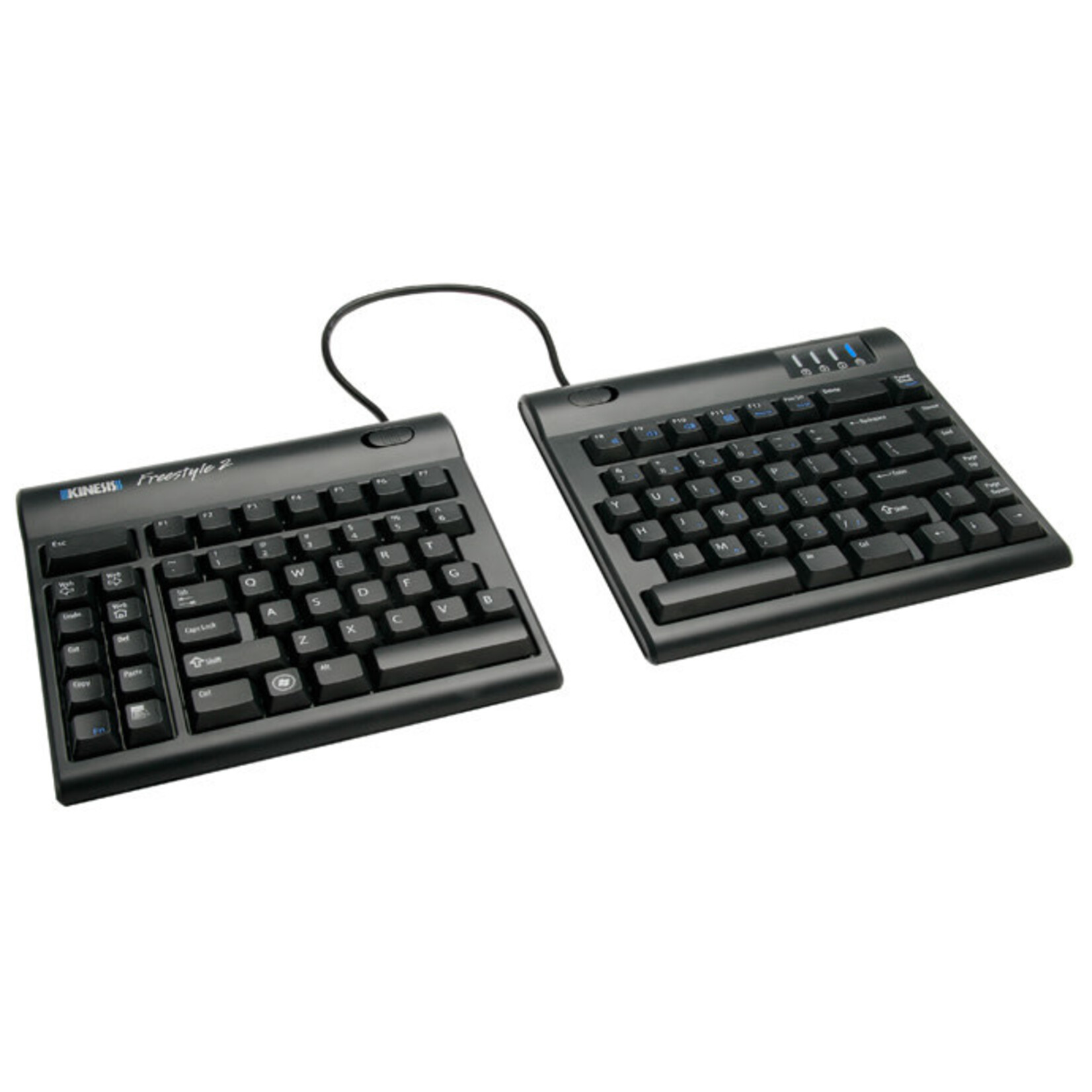 Kinesis Kinesis Freestyle2 Keyboard, Black, 9in Separation & VIP3 Accessory Bundle