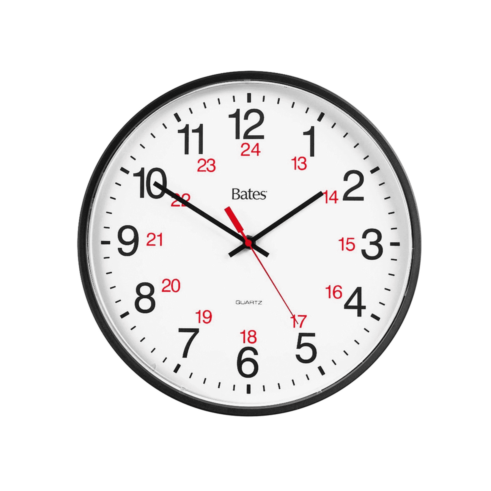 ACCO Brands CLOCK-12" ROUND, 12/24 HOUR WHITE DIAL/BLACK RIM