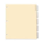 TOPS Products INDEX DIVIDERS-INSERTABLE, LETTER, 5 TAB CLEAR