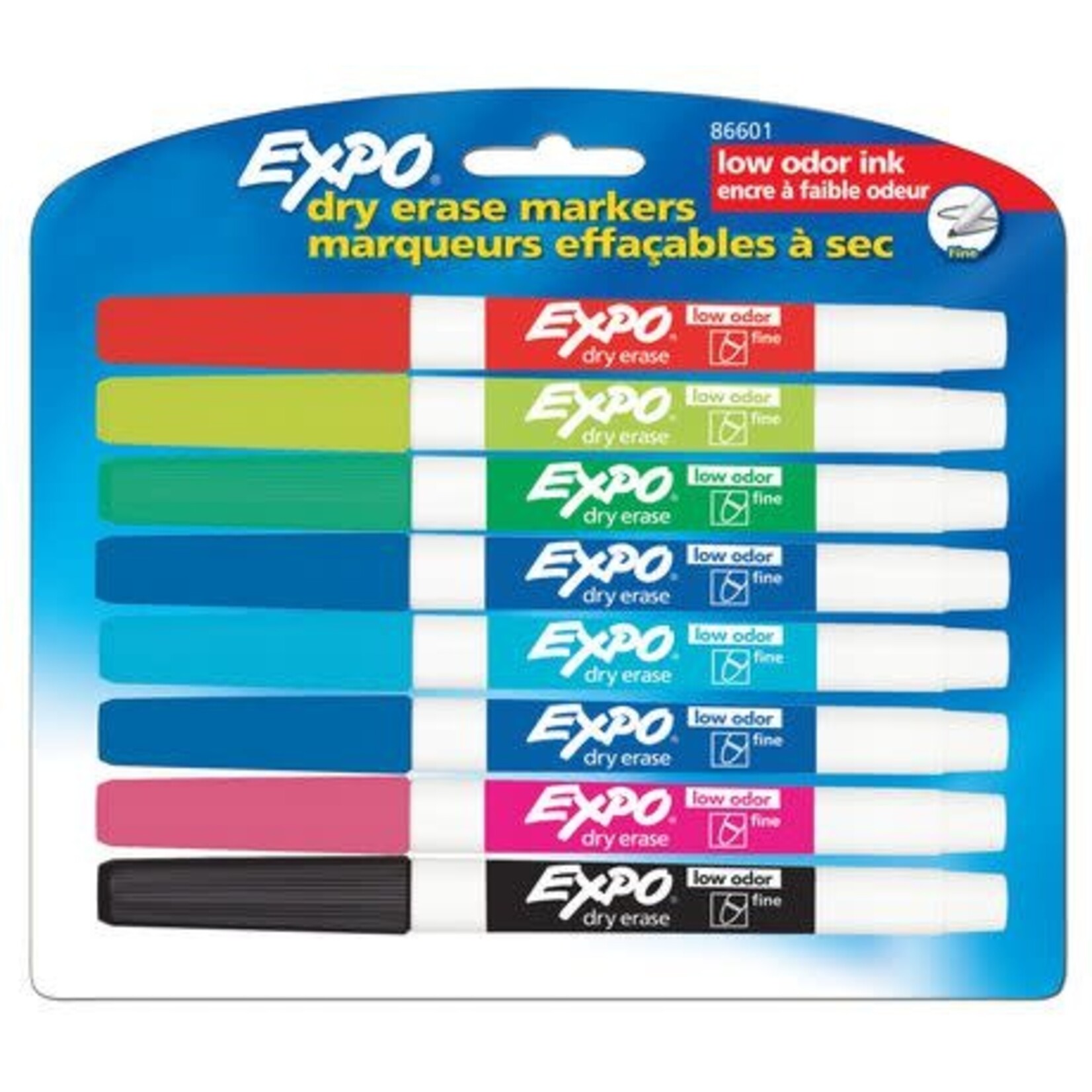 Expo MARKER SET-DRY ERASE, EXPO LOW ODOUR, FINE, 8 COLOURS