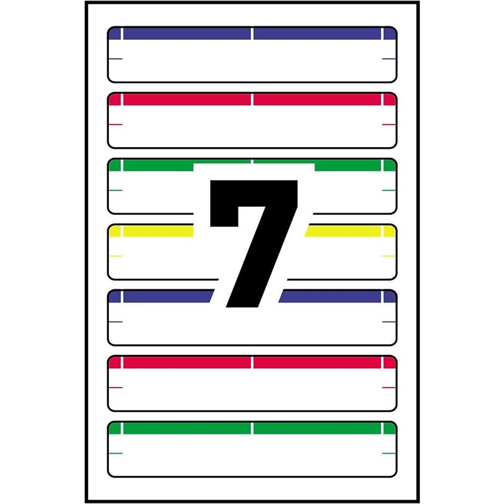 Avery LABELS-FILE FOLDER PERMANENT 3-1/2X5/8 ASSORTED 70/PK 2329