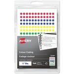 Avery LABELS-COLOUR CODE, 1/4'' DIAMETER, ASSORTED 768/PK 2339