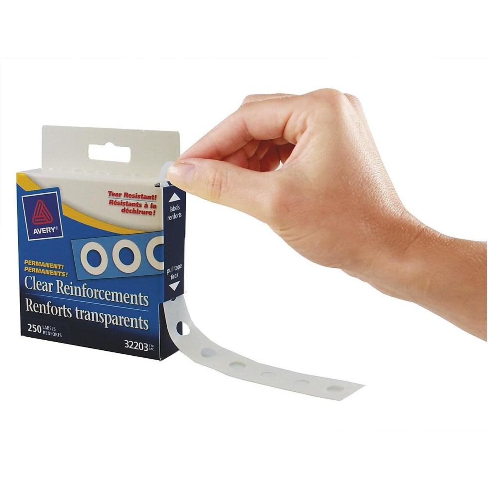 Avery REINFORCEMENTS-PERMANENT CLEAR MYLAR 250/BOX