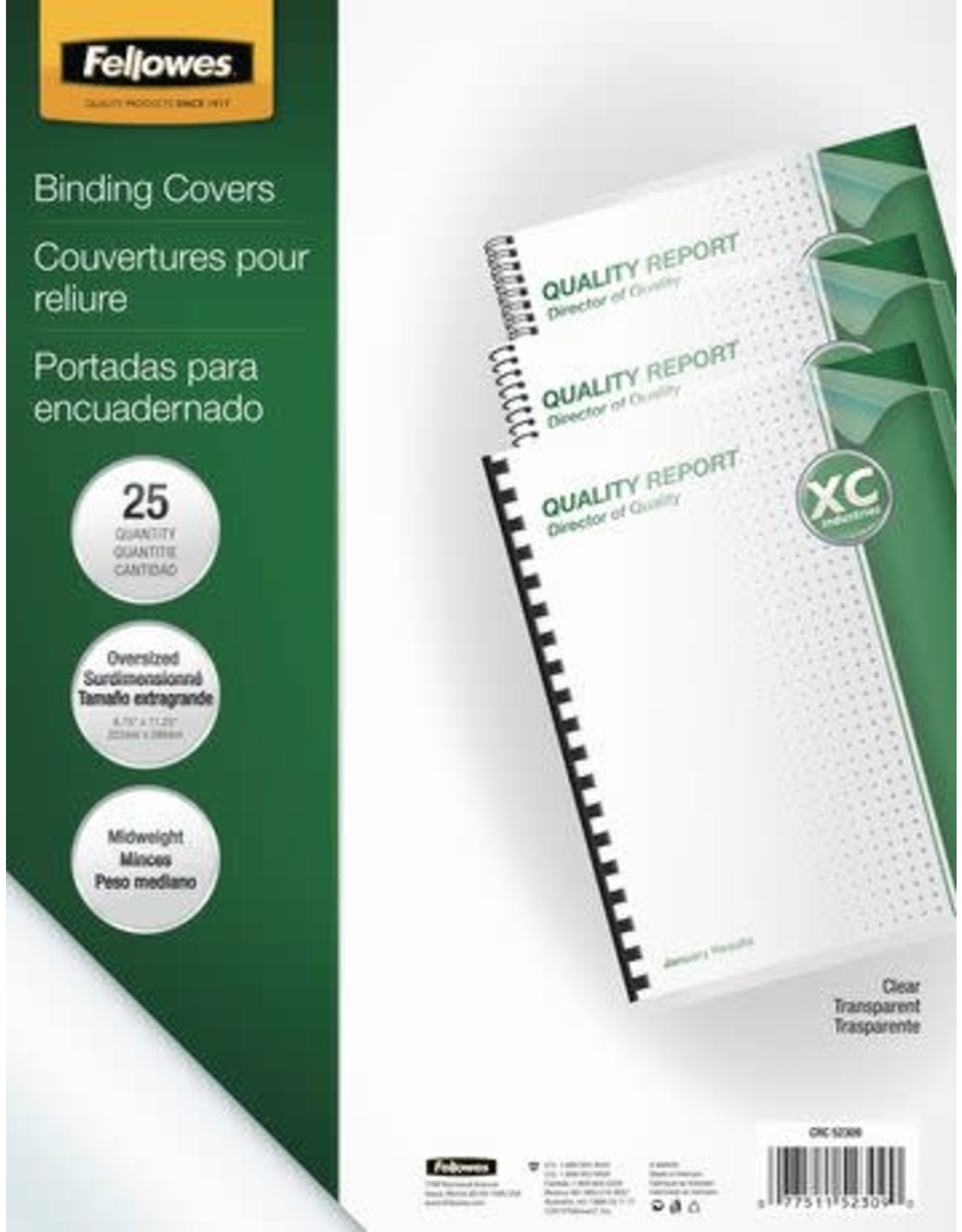 Fellowes BINDING COVER-CLEAR LETTER ROUND CORNER 100/PACK