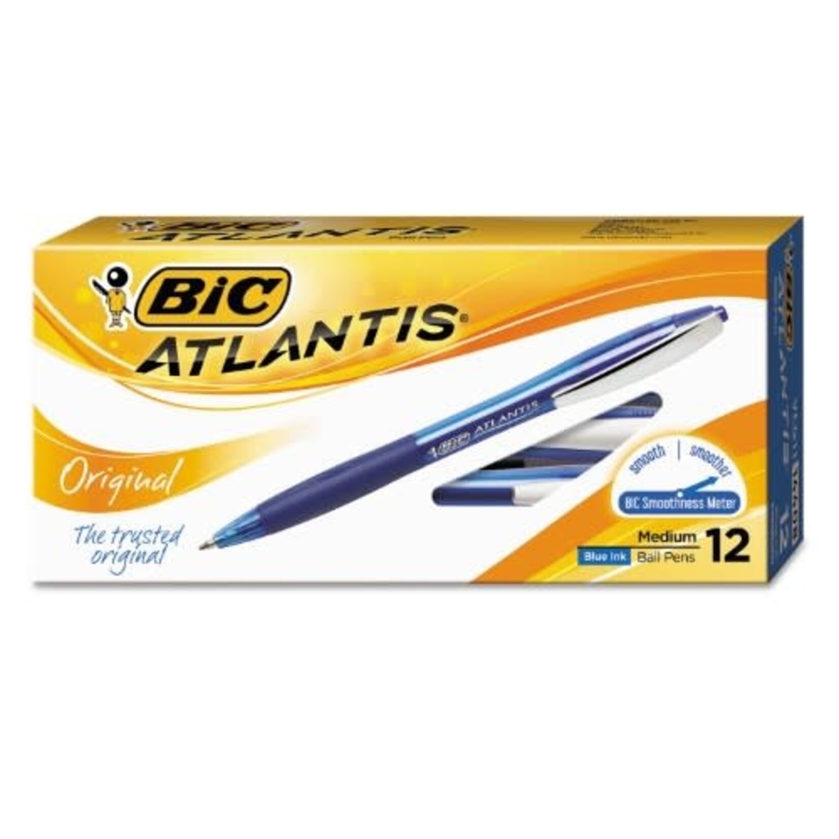 Bic PEN-RETRACTABLE, BIC ATLANTIS MEDIUM 1.0MM BLUE -VCG11