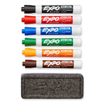Expo MARKER SET-DRY ERASE, EXPO LOW ODOUR, CHISEL 6 + BRUSH
