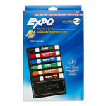Expo MARKER SET-DRY ERASE, EXPO LOW ODOUR, CHISEL 6 + BRUSH