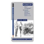 STAEDTLER PENCIL SET-DRAWING MARS LUMOGRAPH,12 SOFT DEGREES (8B-2H)