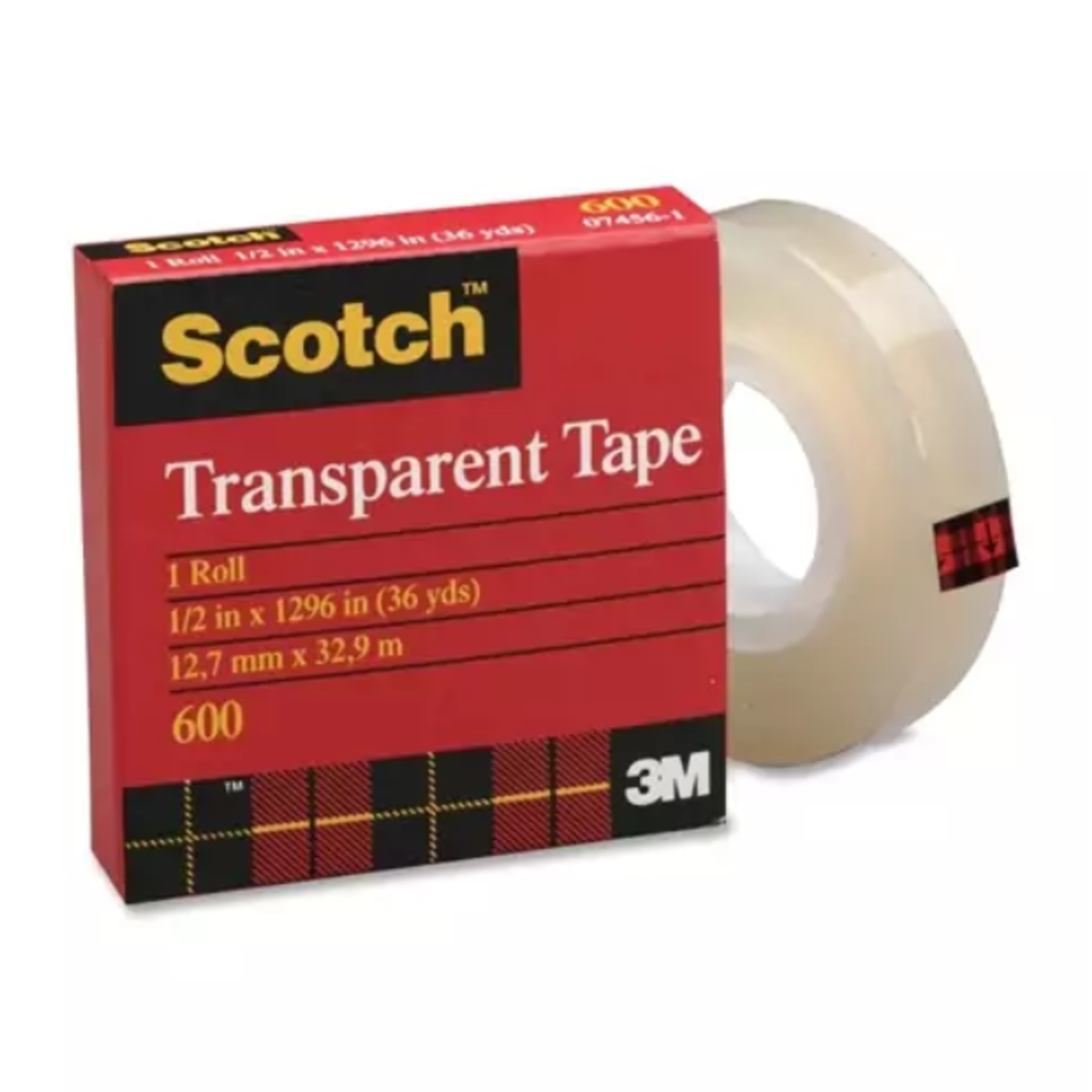 3M TAPE-TRANSPARENT SCOTCH 12MMX33M BOXED