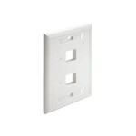 Tripp Lite Tripp Lite 2 Port Dual Outlet RJ45 Universal Keystone Face Plate/Wall Plate, White
