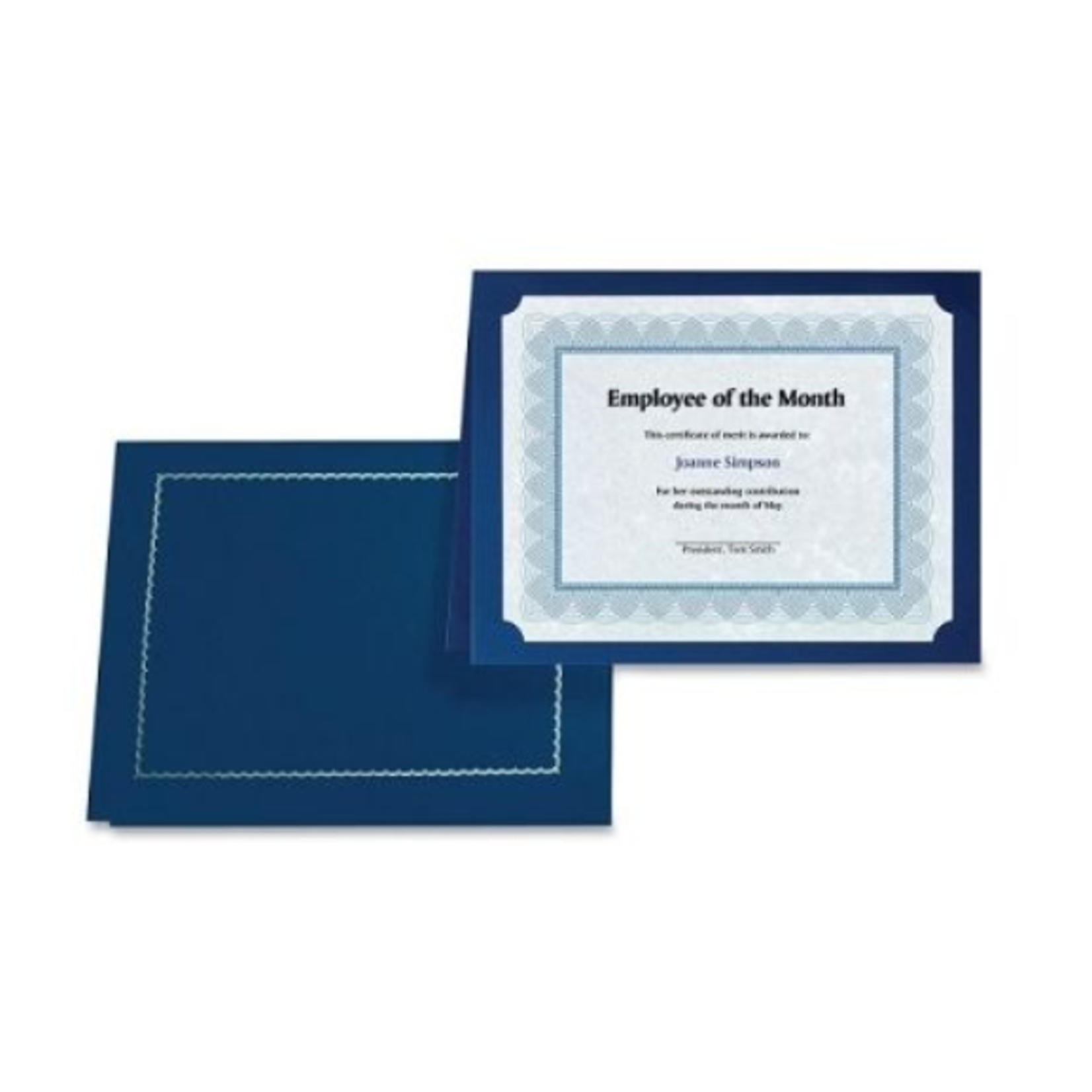 First Base Inc. CERTIFICATE HOLDER-CLASSIC LINEN WITH GOLD FOIL, NAVY BLUE