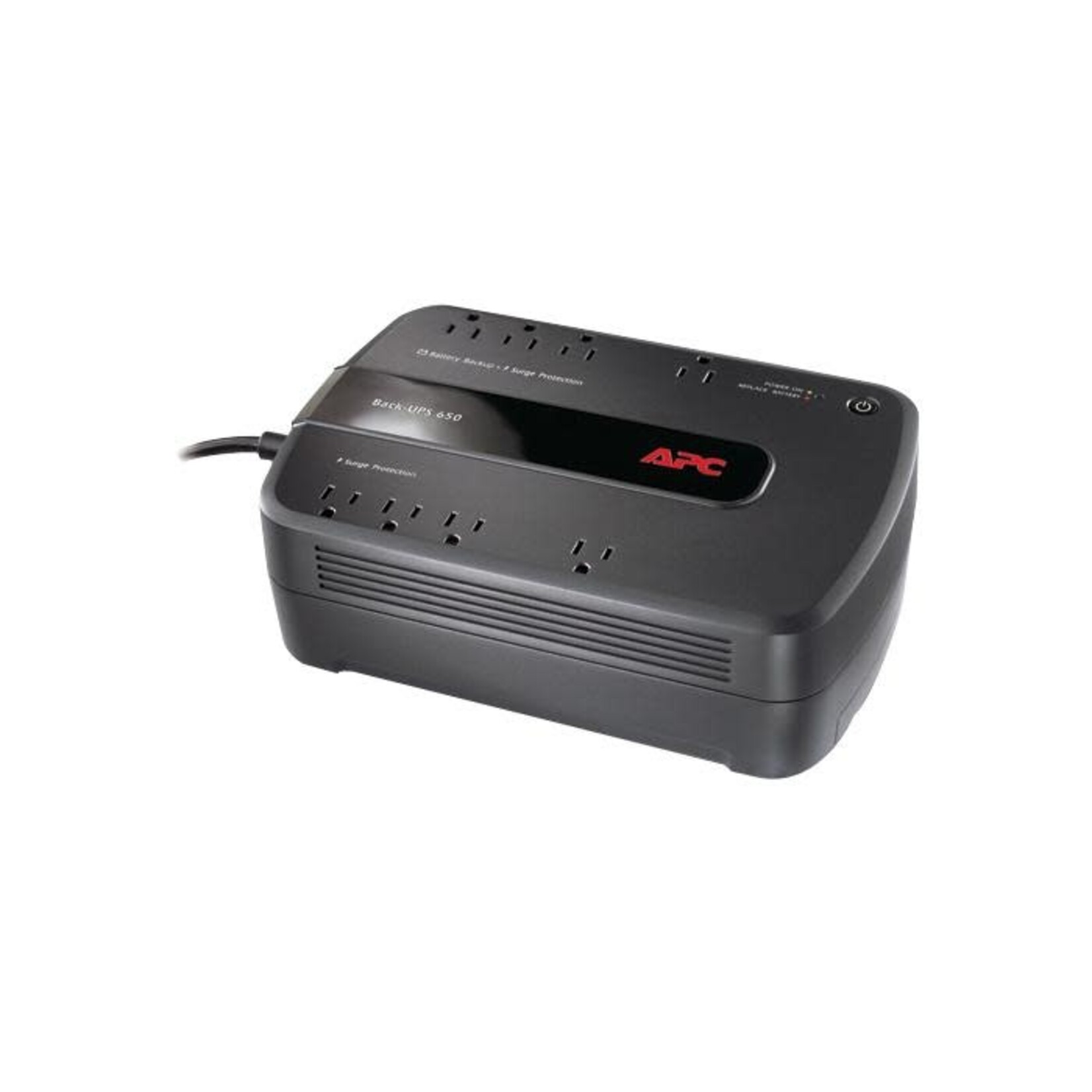 APC Battery Backup - APC Back-UPS 650VA, 8 Outlets, 390 Watts 120V, Interface Port USB