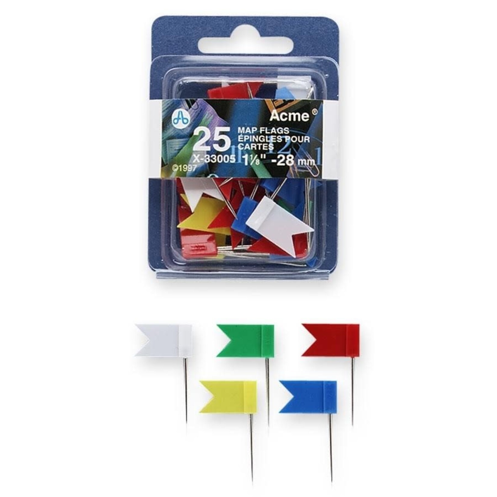 Acme United Map Flags Assorted 25/pack