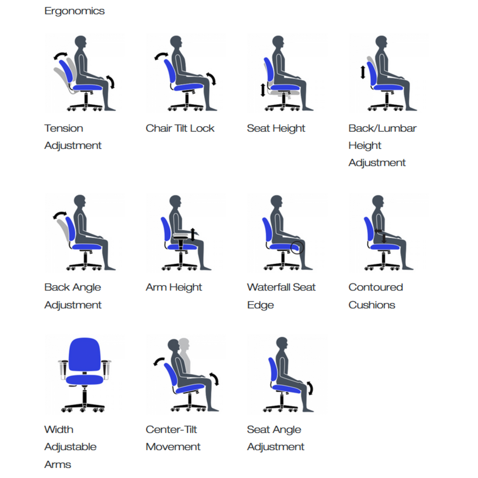 Offices to Go Chair - Offices To Go - Full Time - Mid-Back, Multi Tilter, Black