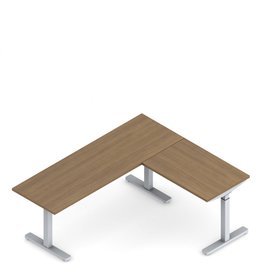 Offices to Go Desk - Ionic | 70"W x 58"D Electric Height Adjustable L-Shaped Workstation
