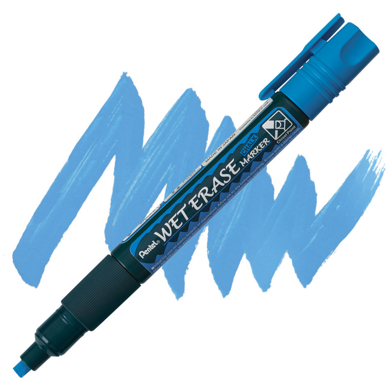 Pentel MARKER-WET ERASE CHALK, CHISEL, BLUE