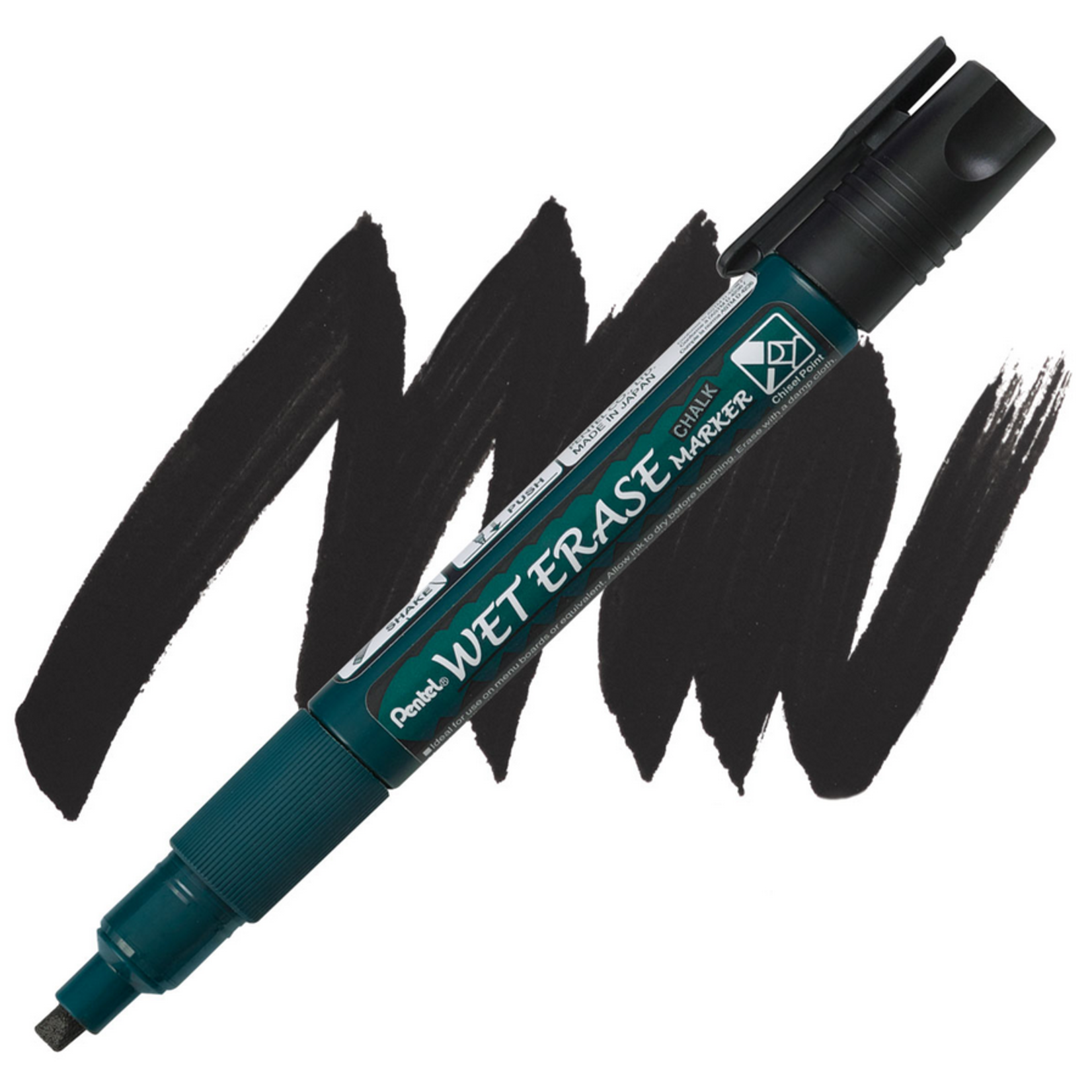 Pentel MARKER-WET ERASE CHALK, CHISEL, BLACK