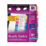 Avery Divider Tabs, Avery Ready Index 1-15, Multi-Colour, Letter Size, 6 Sets/Pack
