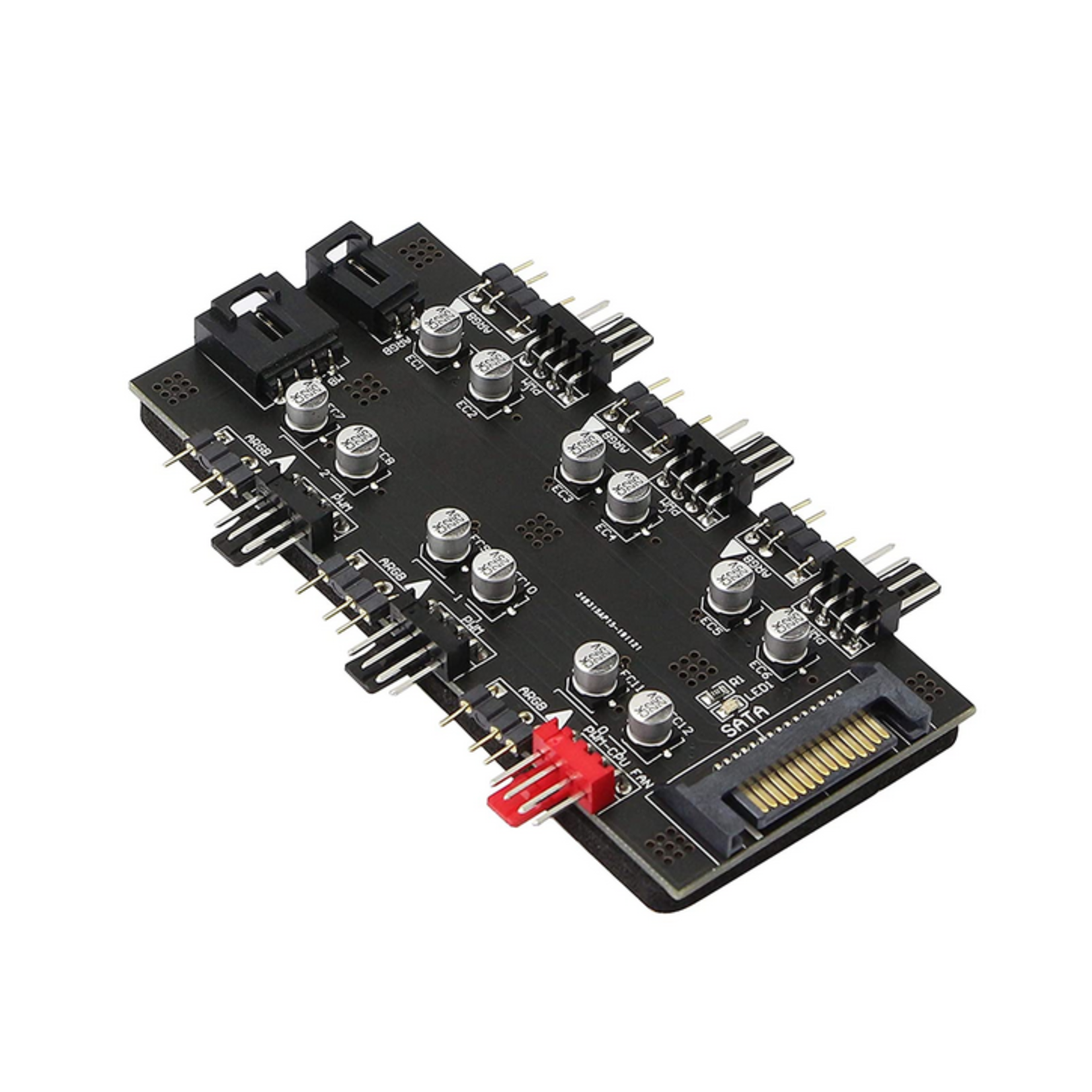 Splitter - 12V 4 Pin PWM & 5V 3 Pin ARGB with SATA 15 Pin Power 2in1 Hub