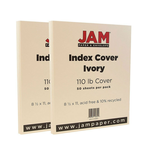 JAM Paper JAM Paper Vellum Bristol Index Cardstock, 8.5 x 11, 110lb Ivory, 2 Packs of 50
