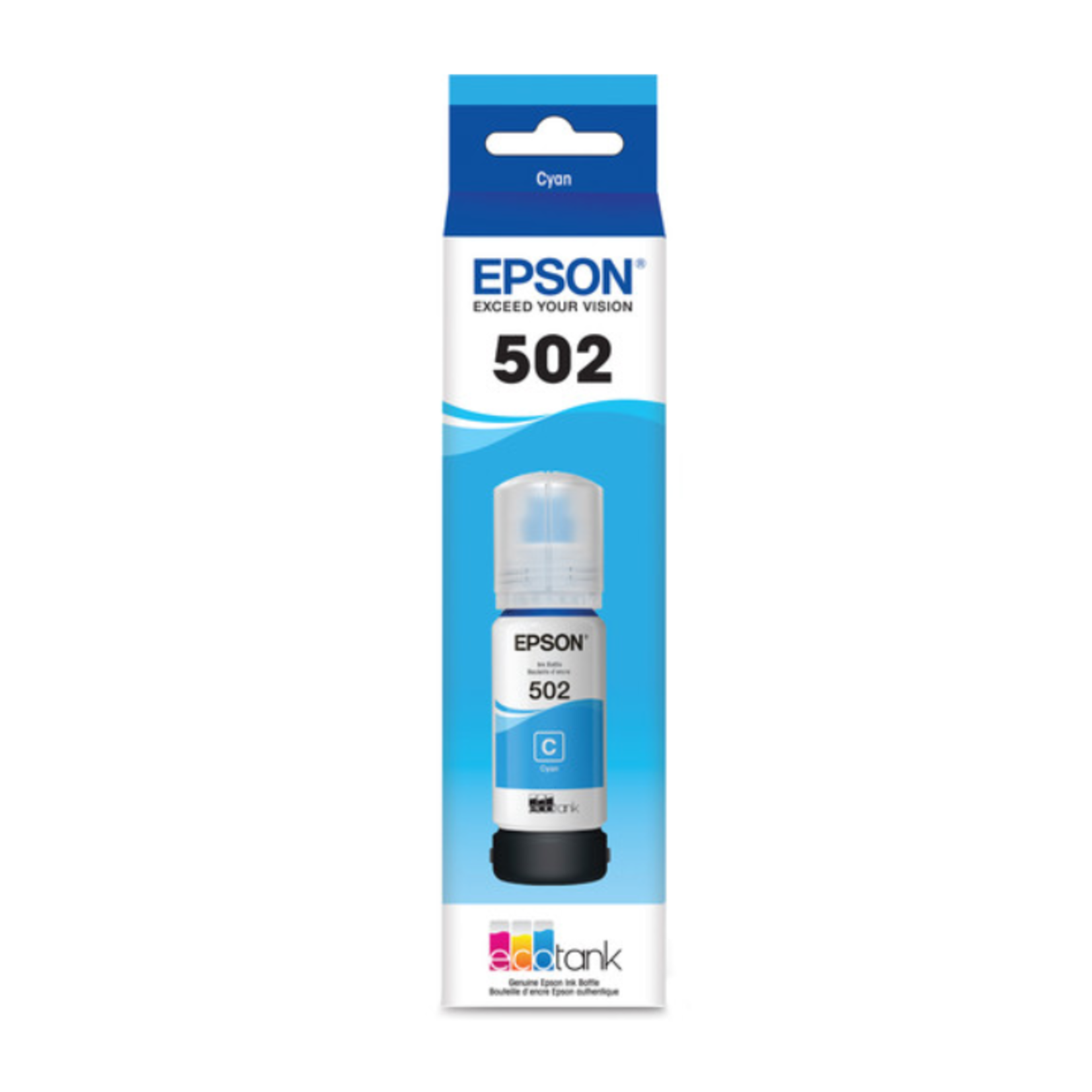 Epson INKJET Epson 502 EcoTank Auto-Stop Ink Bottle, Cyan