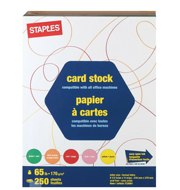 Staples Staples Brights Coloured Card Stock 65lb - 8.5 x 11 - 250 Sheets