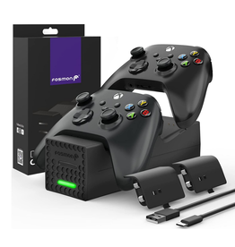 Fosmon Controller Charger for 2 Xbox Series X/S Controllers - Black