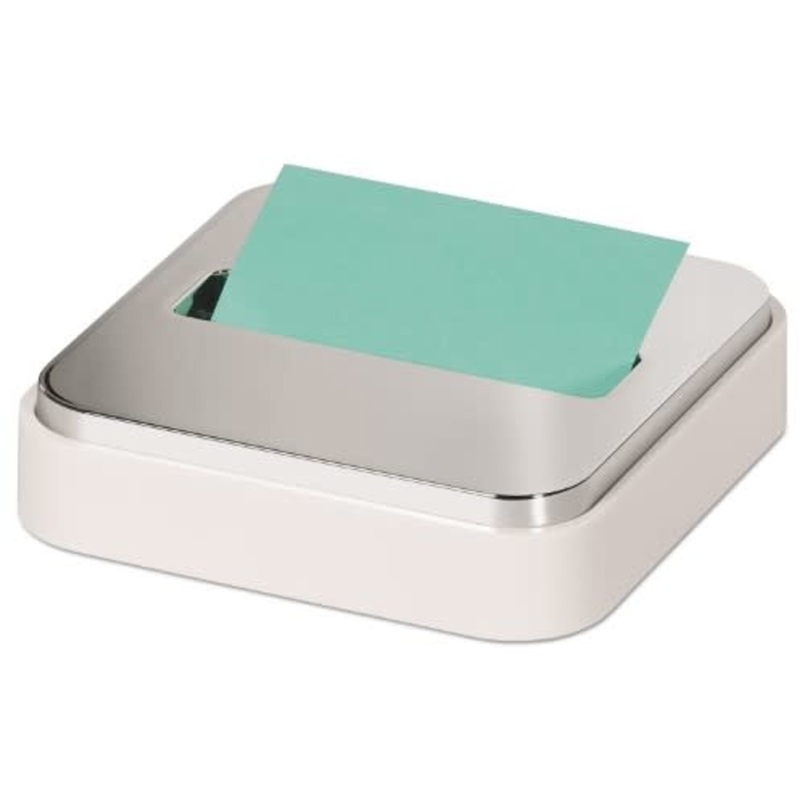 Post-it NOTE DISPENSER-POP-UP 3X3, STEEL TOP/ WHITE BASE