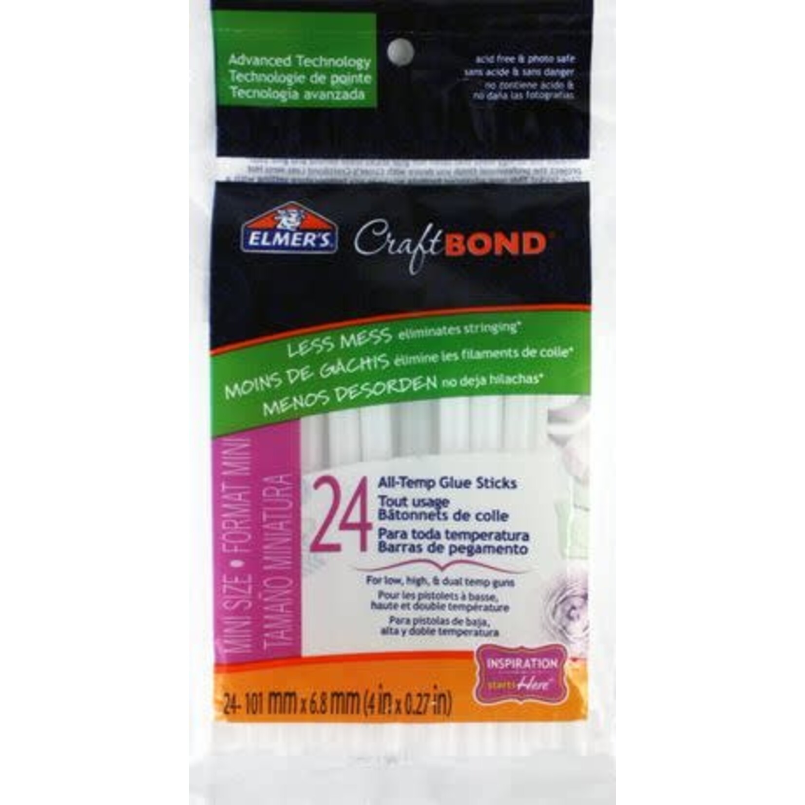 Elmer's GLUE STICKS-CRAFT BOND MINI ALL-TEMP, 24/PACK -E6055T