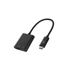 Scosche Scosche Charge & Sync USB-C to USB-A Female Cable Adapter 6in 5Gbps StrikeLine Black