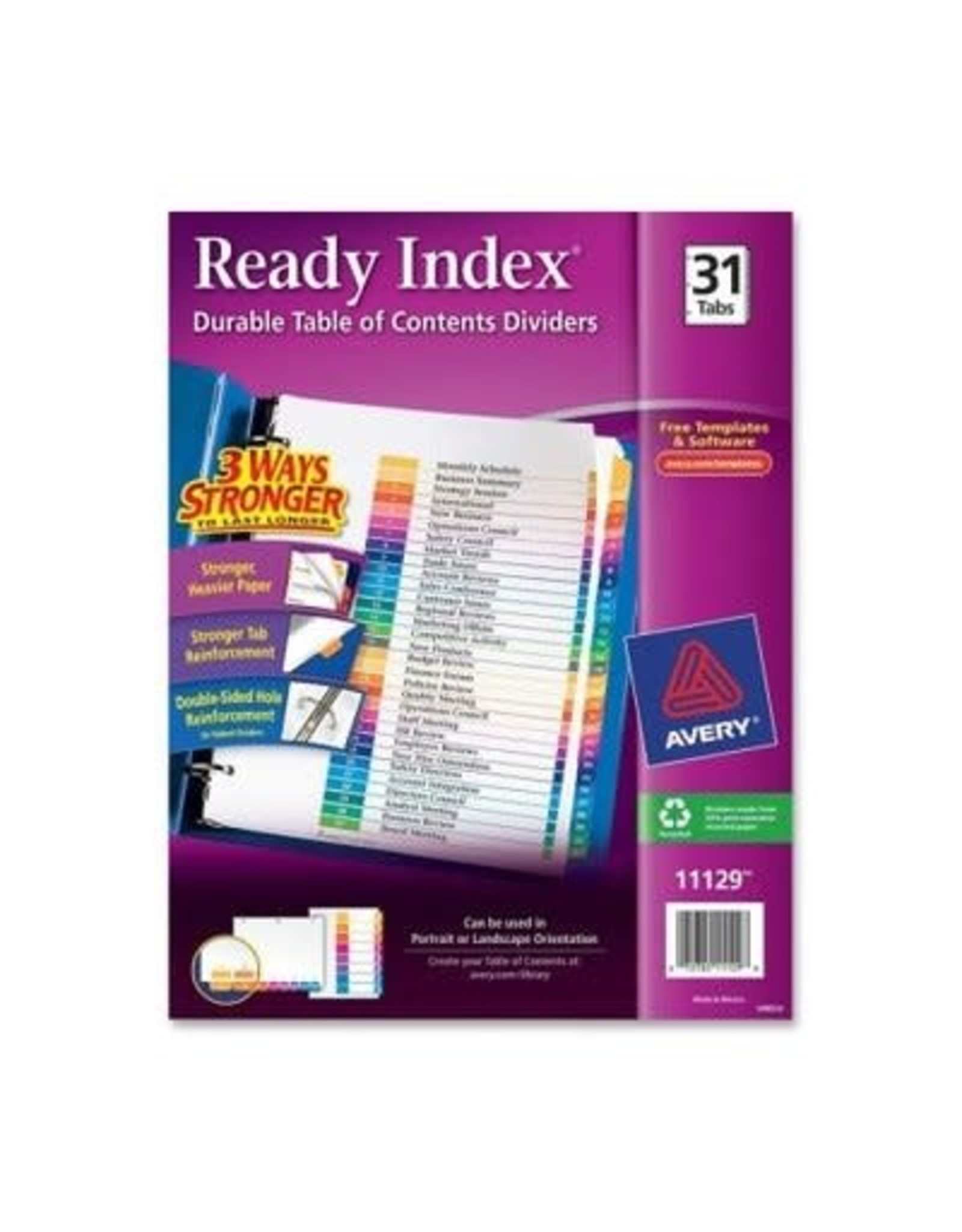 Avery INDEX DIVIDERSREADY INDEX 131 MULTICOLOUR 11129 NSIXTY