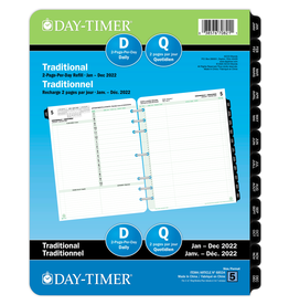 Day-Timer Day-Timer 2022 Dated Refill, 2 Pages/Day 8.5x11
